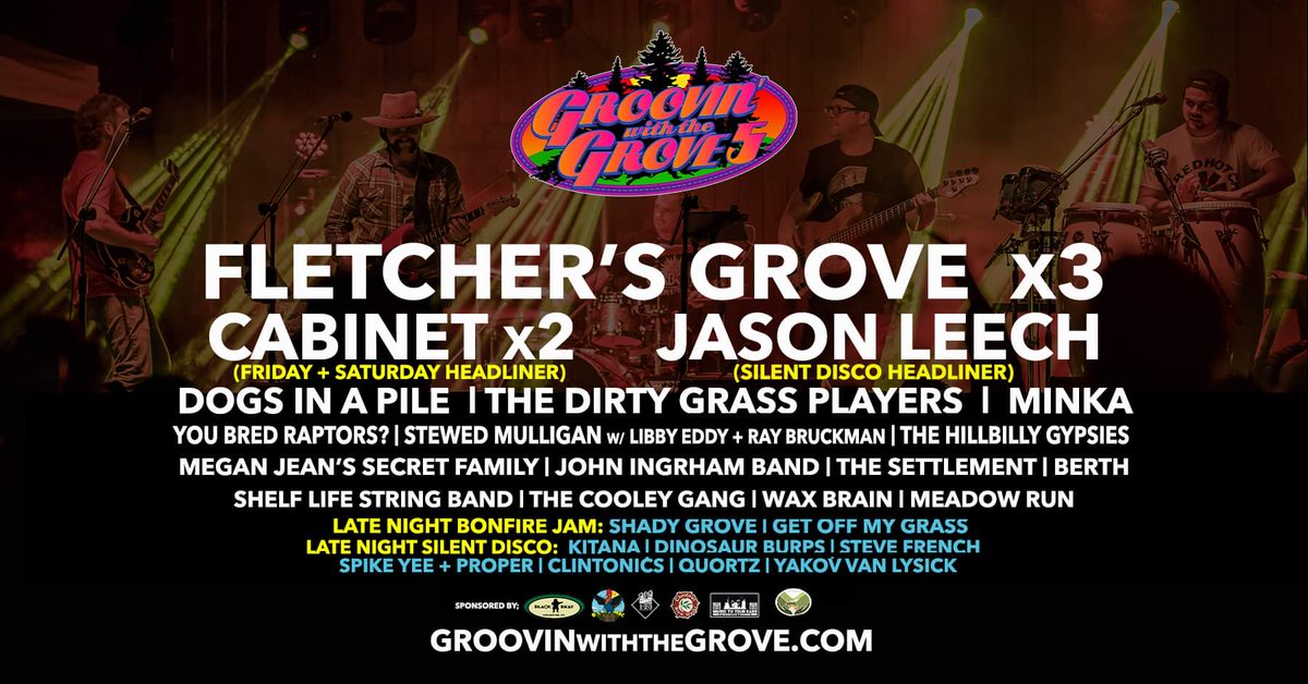 GroovinWV's tweet image. Less than a week away from Groovin with the Grove 5!! 
@cabinetmusic @jasonleechmusic @dogsinapileNJ #GroovinWV #WestVirginia #Festy