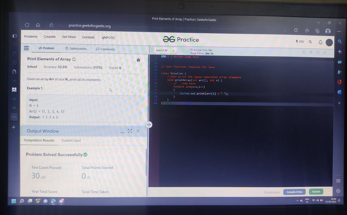 roy2pushkar's tweet photo. #Day87 of 100 Days of Code by
@CodeinCommunity
and
@MinutesCoding
Question Solve: Print Array
Link:- https://t.co/FVyhfCtVNi
Discord:- https://t.co/7G195ak4Hp…
#100daysofcodechallenge #codeincommunity #codein100daysofcode #100daysofcode #codingoood https://t.co/Dw979bIXrw
