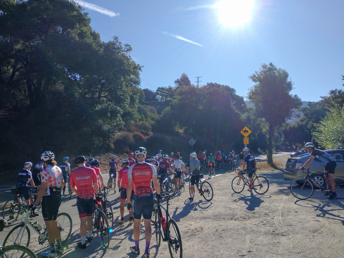cmgrowell's tweet photo. @philgaimon La Grange had a Piuma hill climb event with about 75 riders that finished at Saddle Peak. I was there, but probably still bringing up the rear when your photo was taken. Definitely lots of riders out everywhere. Great day for it. https://t.co/9X4LvlVXu8