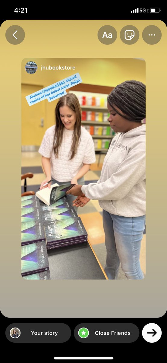 Katie Keridan (@kkeridan) on Twitter photo Pinching myself…that’s me, signing a book I wrote, talking about books with a book-loving college student, at a school I worked years to get into. Massive thanks sue to <a href="/BNJohnsHopkins/">B&N Johns Hopkins</a> for being a part of two very different dreams, both of which came true ❤️ Pinching myself…that’s me, signing a book I wrote, talking about books with a book-loving college student, at a school I worked years to get into. Massive thanks sue to <a href="/BNJohnsHopkins/">B&N Johns Hopkins</a> for being a part of two very different dreams, both of which came true ❤️