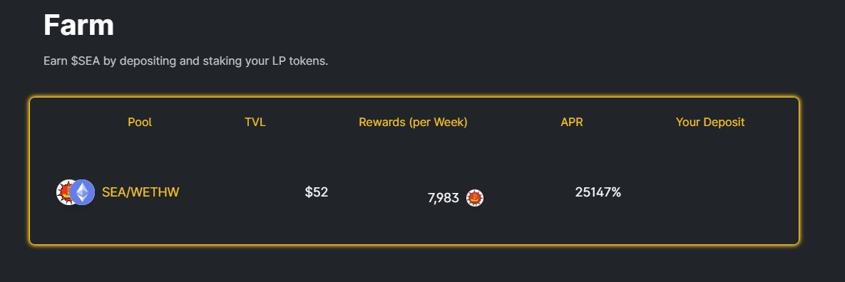 Our first farm is now live!

swap.powsea.finance/#/farm

 #CoinsGEM $SEA #ETHW #WAGMI #ETHW #EthereumPoW