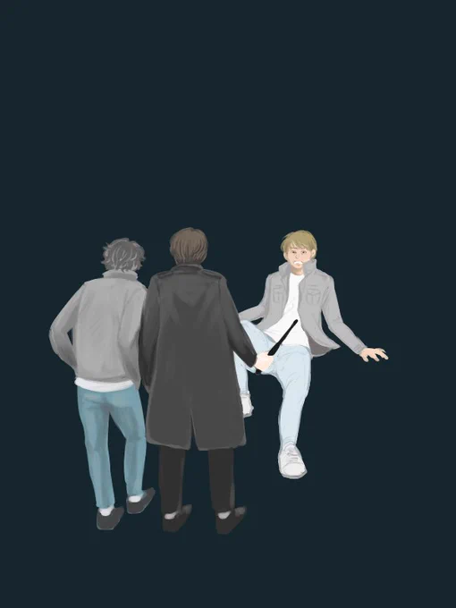 このバディに追い詰められたくないな～のらくがき(dsさん楽しそうだしjwは警棒ジャキッするし) 