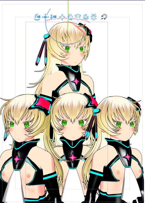 みてみてー(#^.^#)漫画的髪型実現ボーンーーww髪跳ね部分が回転して、漫画的な髪形をどっち方向でも実現するのだー。・・・・そう。集中力が尽きて、原稿が全然進んでいないのである。頑張る。 