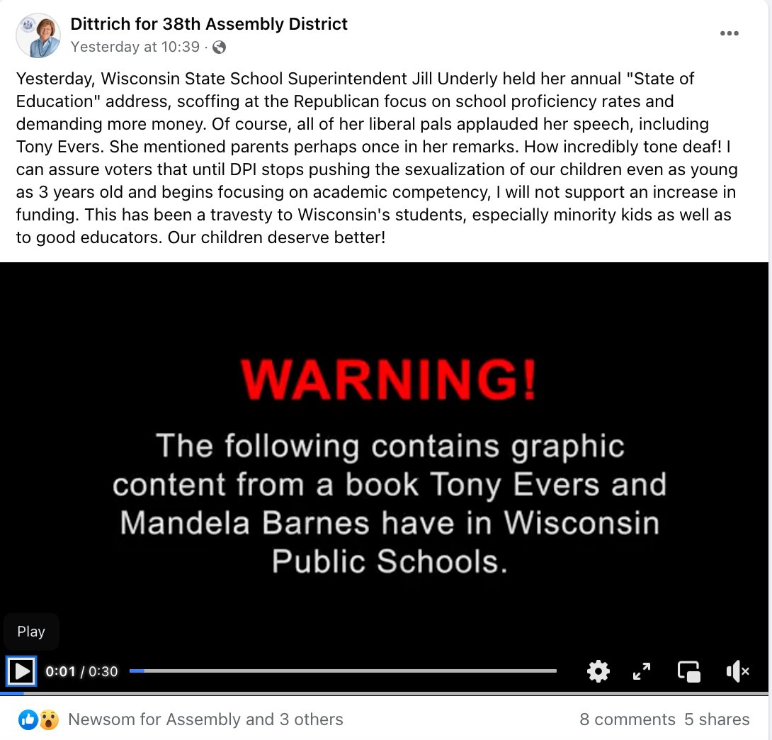 jnorcr's tweet photo. The #WIGOP has gone deep into far right territory and is working hand in hand with some unsavoury characters.
Today's edition is from #Oconomowoc Assembly Representative #BarbaraDittrich (#WIAD38). 1/7 https://t.co/n2IhVZgf44