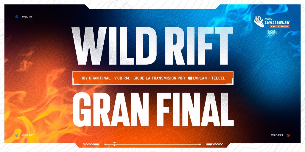 ¡Nos vemos hoy para la gran final del #TelcelChallenger Wild Rift! Acompaña a <a href="/JJEXLoL/">Alberto 'JJ EX' Laveaga</a>, <a href="/Lenorune/">✨ Lenoяe |🎙️</a>, <a href="/pammpann/">Pam╰(*´︶`*)╯🍞</a> y <a href="/Kameoyoo/">Kameoyo 🍅</a>! 🍑

7:00 p.m por youtube.com/LVPLAN.