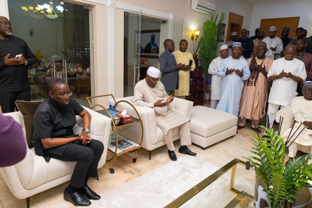 atiku's tweet photo. I returned home this evening with a heavy heart. I thank everyone who came to receive me and registered their condolences. To many, Mallam Abdullahi Nyako was a close aide; to me, he was family. -AA https://t.co/h3arzgww7P