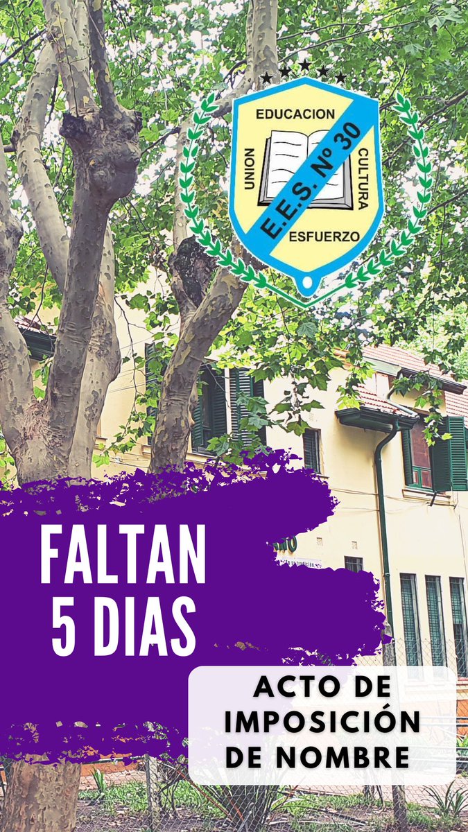EES30Quilmes's tweet photo. Cuenta regresiva
#ActoDeImposicion
#MariaLuisaBemberg https://t.co/RIw3fufzZp