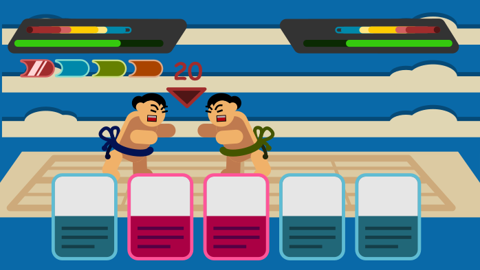 GamesNux's tweet photo. Sumo deckbuilding 1D RPG Roguelike concept idea I've been wandering around lately.
The game is attack and powerup based, stacking multiple effect to overwhelm the opponent https://t.co/VrdUc6ybO0