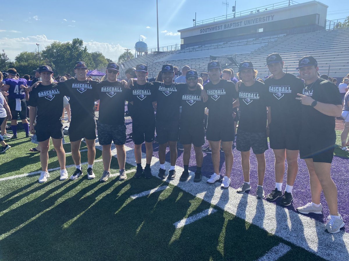 HUGE WIN for @SBU_Football !!! 

Really good experience for our baseball guys getting to work the game! 

#bearcatbaseball #southwestbaptist