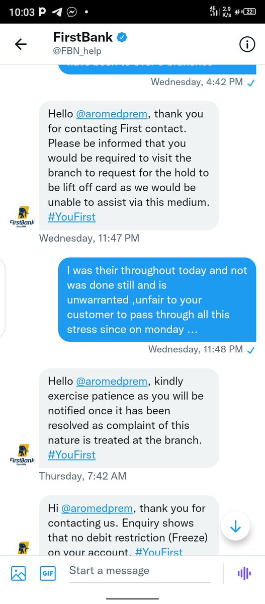 aromedprem's tweet photo. @FBN_help You keep asking me to visit anyone of your branch when I visited your headquarter? https://t.co/FlHe5yYzDN