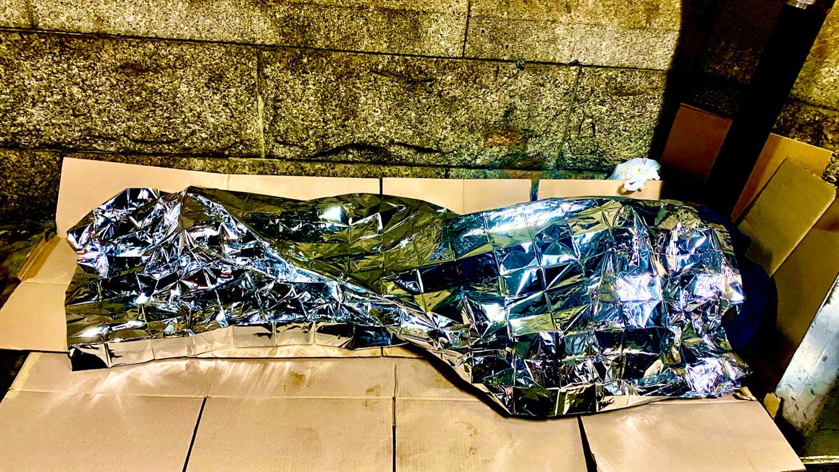 HCBOC's tweet photo. Scenes from our #MidnighRun last night. It’s easy for the uninformed to ignore this problem and pretend people live this way by choice. #Untrue!  Let’s keep the Homeless in our prayers. https://t.co/1DRGe0jzWC