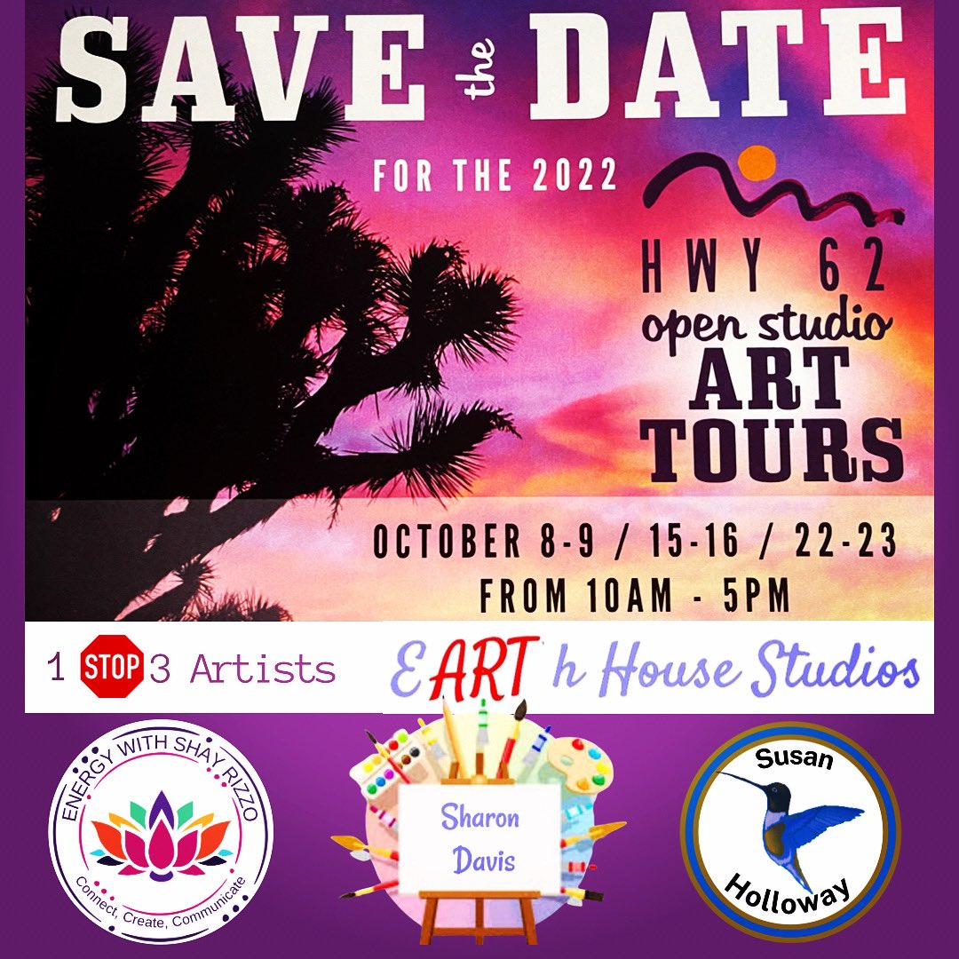 byshayrizzo's tweet photo. Save the date. @Hwy62_ArtTours  is approaching! It’s free to visit the studios. Your experience will be priceless. #holidayshopping #artheals #arttours #yuccavalley #morongovalley #rizzoed #byshayrizzo #energywithshayrizzo #rebeccarizzo #shayrizzo https://t.co/WXJ4Dby4ZU