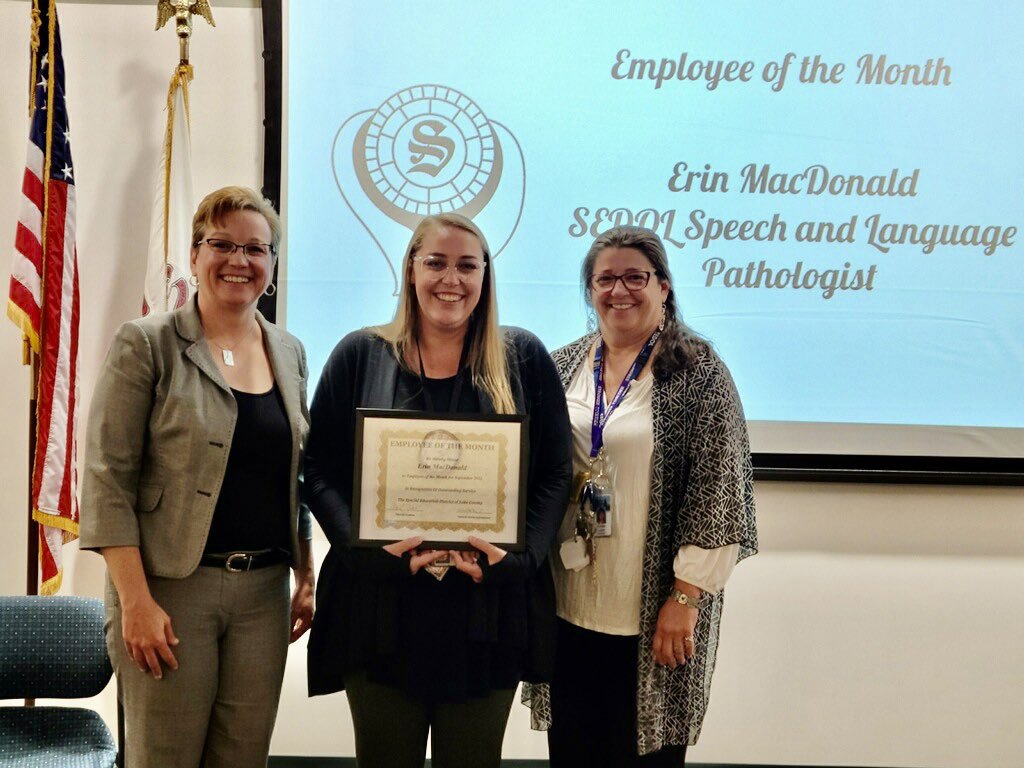 Congratulations are in order for Erin MacDonald, speech and language therapist <a href="/SEDOL_IL/">SEDOL</a>, for earning the distinction of employee of the month!  Erin...thank you for the exceptional service you provide to our students, their families, and our staff. <a href="/valdonnan/">valdonnan</a> <a href="/PamEvans112267/">Pam Evans</a>