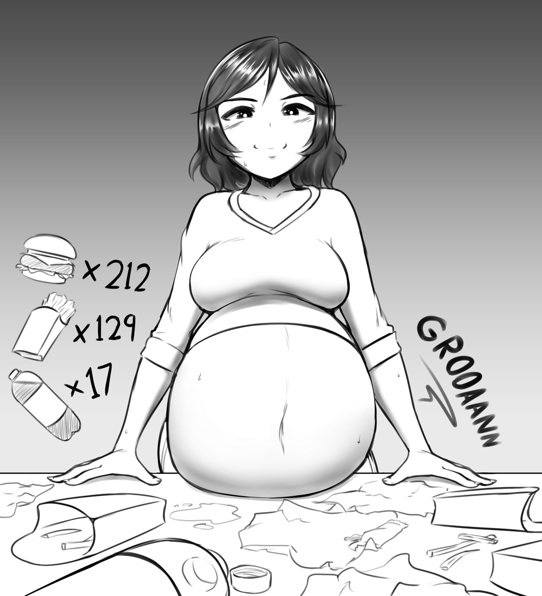ArtStarcross's tweet photo. POV you're the last burger Jaram Hong needs to break her previous belly stuffing record. 🍔💦 https://t.co/GI1ivQUtPp