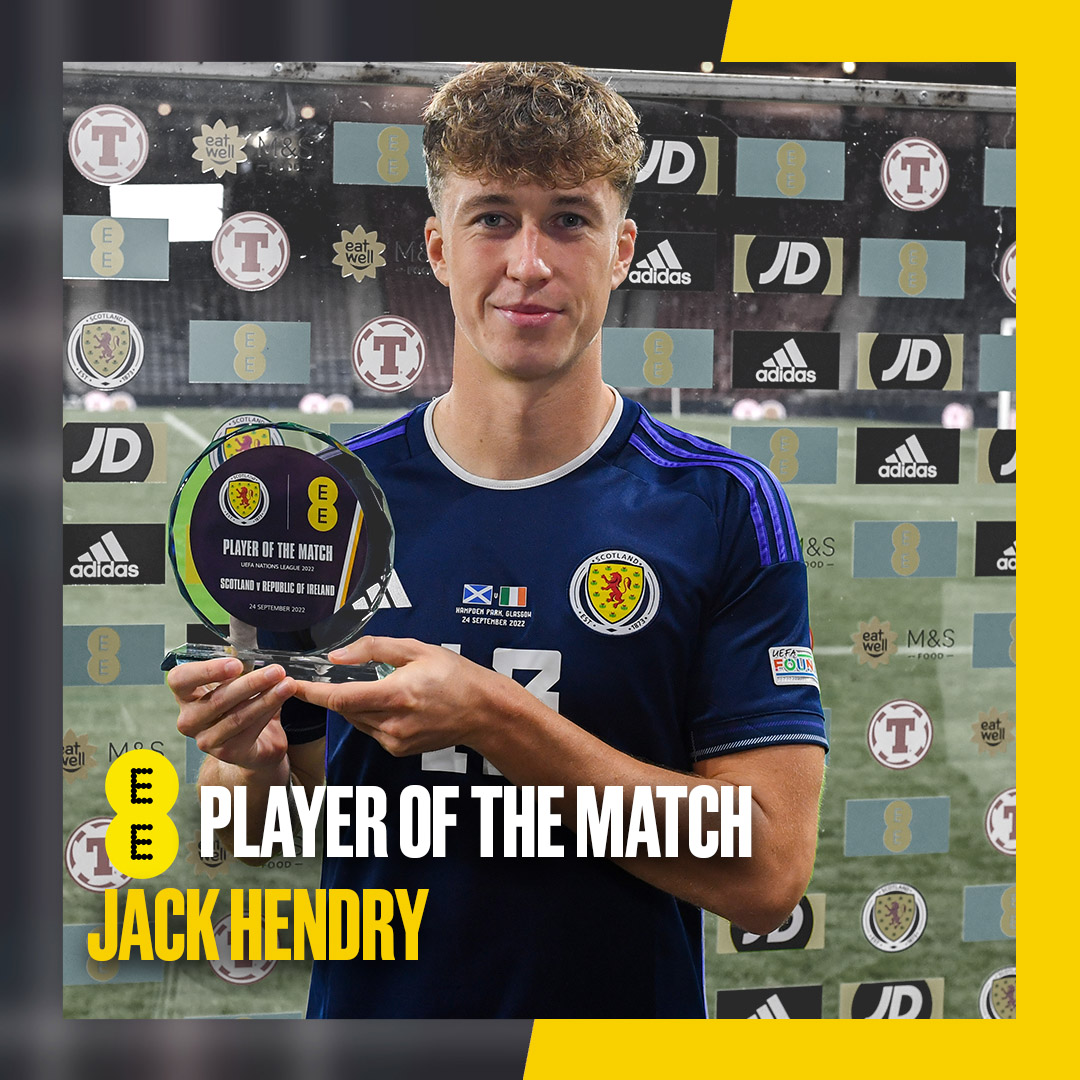 ScotlandNT's tweet photo. Tonight's Player of the Match is @Jack_Hendry2 🙌

#SCOIRL https://t.co/CnBPGN6li0