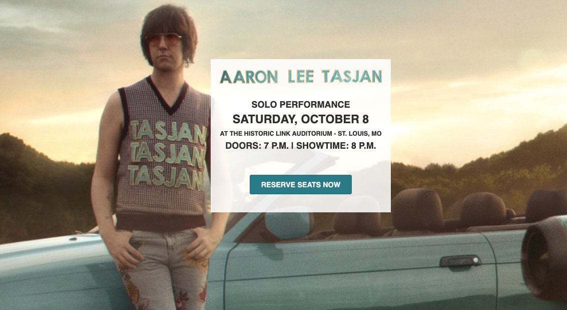 Hey #stlouis music lovers, tix still available for <a href="/aaronleetasjan1/">Aaron Lee Tasjan</a> at historic Link Auditorium. Sat. Oct. 8. Get seats now: warehs.me/alt4