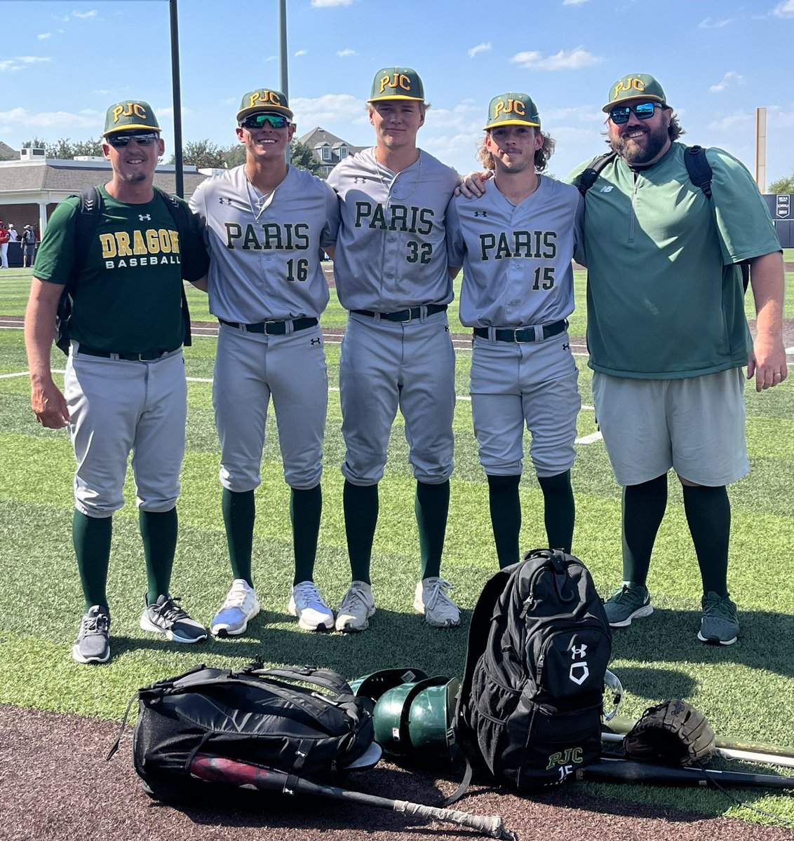 Dragons produce at the All-Star games this weekend!!!! <a href="/mhardwick04/">Mason Hardwick</a> with 2 strike outs today !!Yesterday Dragon CF <a href="/BarrettRiebock/">Barrett Riebock</a> went 4-5 with 2 SB, R, RBI and <a href="/Dylan_Crooks7/">Dylan</a> went 3 ⬆️ 3 ⬇️ with 2 K’s in the Region XIV North win yesterday over Region V West!
#PJCbaseball