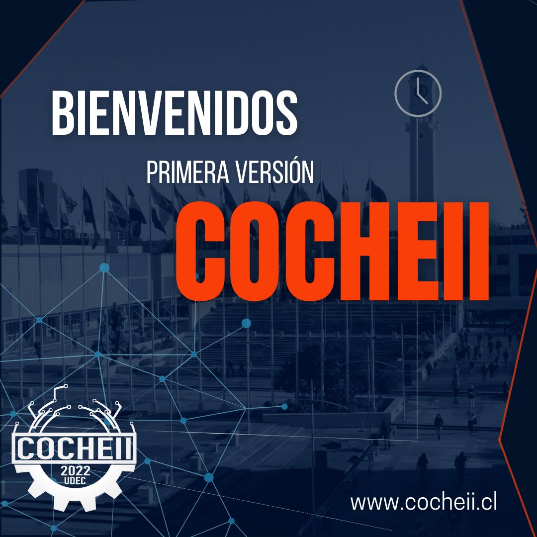 cocheii's tweet photo. ‼️️Bienvenidos a la 1a versión COCHEII‼️
¿Cuándo y dónde se realizará el primer Congreso Chileno de Estudiantes de Ingeniería Industrial? 😱⁉️

🗓 23 al 26 de Noviembre, 2022
📍 Universidad de Concepción

✨✨Los esperamos✨✨
@udeconcepcion @fiudec https://t.co/QSsPyqgjwa