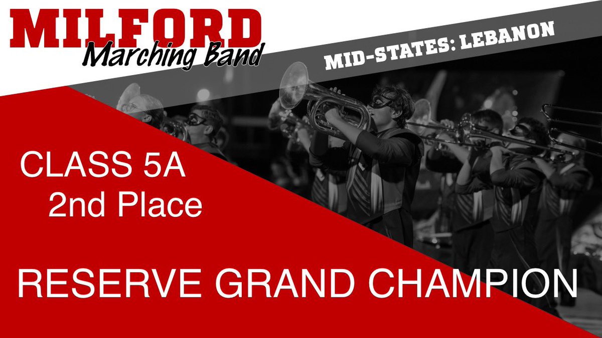 MilfordFineArts's tweet photo. A solid night for our @MilfordBands - Reserve Grand Champion! https://t.co/V7Z1lySfAY