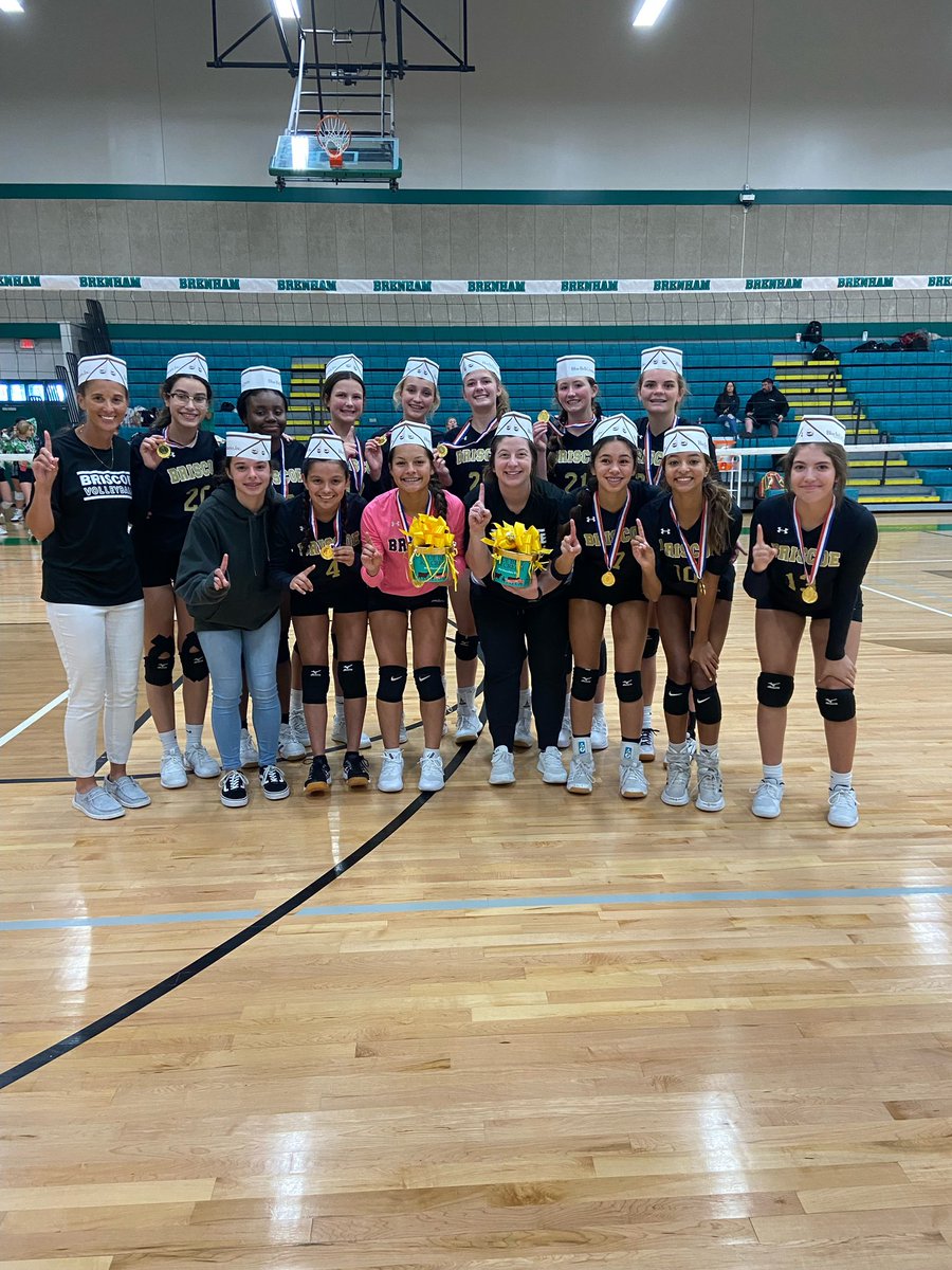 MrsCook_'s tweet photo. The Lady Eagles 8A 🏐 went undefeated to win the Brenham Tournament today. We beat East Bernard 25-19 and 25-19. Then beat College Station 25-19 &amp; 25-23 to advance to the ship. Finished the day with a tough Brenham team, but came out on top 20-25, 27-25, &amp; 15-9! @BJHAthletics https://t.co/mGq9BTvmao