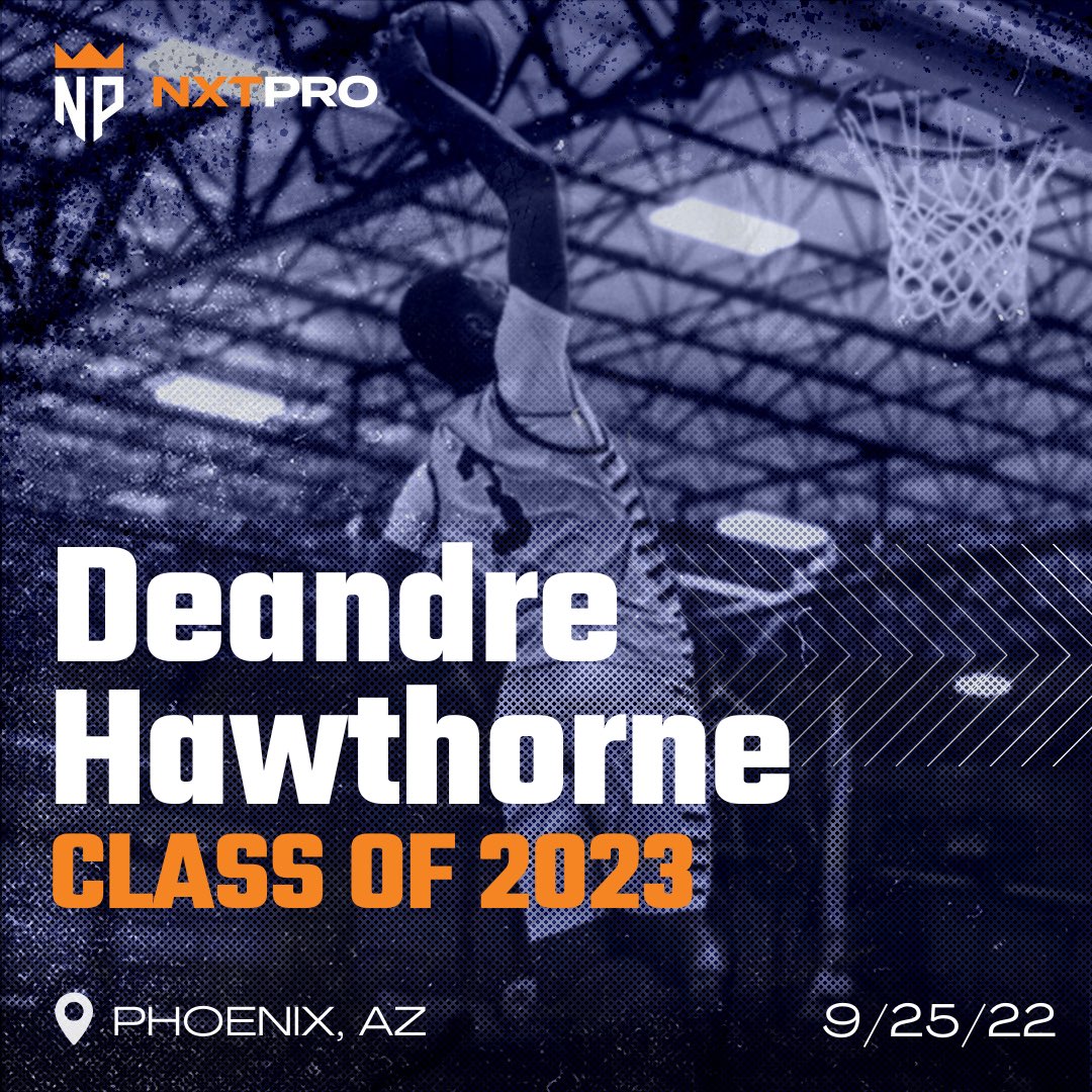 NXTPRO West (@nxtprowest) on Twitter photo 🚨 REGISTRATION STILL OPEN 🚨
Deandre Hawthorne is locked in for the NXTPRO Phoenix, AZ Camp on September 25th!
<a href="/Deandre86842651/">Deandrehoops</a>
<a href="/NxtProHoops/">NXTPRO Hoops</a>
Register Now👇
nxtprohoops.wpengine.com/2022/08/01/sep… 🚨 REGISTRATION STILL OPEN 🚨
Deandre Hawthorne is locked in for the NXTPRO Phoenix, AZ Camp on September 25th!
<a href="/Deandre86842651/">Deandrehoops</a>
<a href="/NxtProHoops/">NXTPRO Hoops</a>
Register Now👇
nxtprohoops.wpengine.com/2022/08/01/sep…