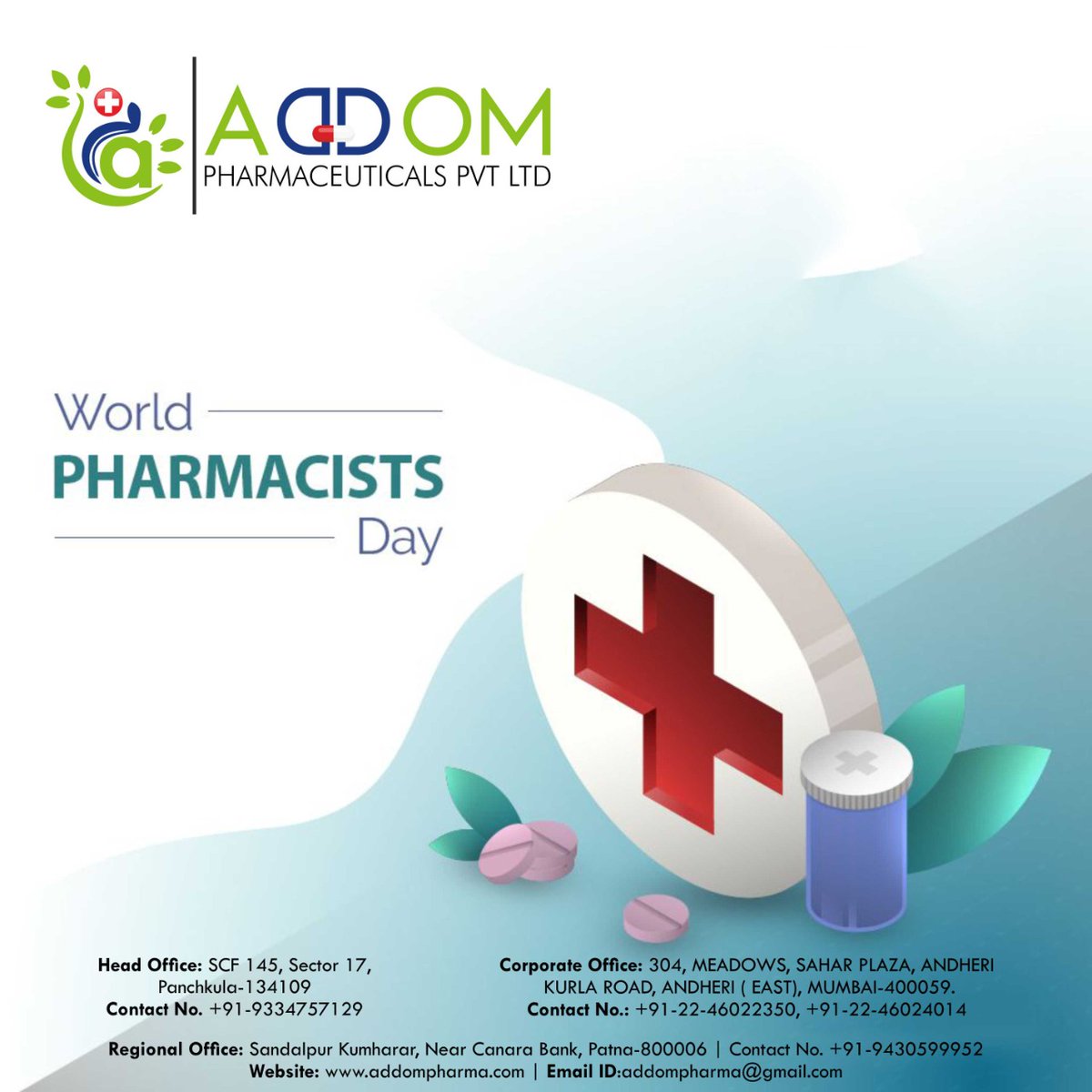 AddomPharma1's tweet photo. World Pharmacists Day
#pharmacist #pharmacistday #cancerawareness #cancerpatient #cancerawarenessmonth #health #ADDOM #addompharma #pharmacy #pharmaceuticals #pharma #pharmaceuticalindustry #pharmacology #medical #medicine #medicinecompany #Williams #williamspharma #doctor https://t.co/2MTFfDgiXG