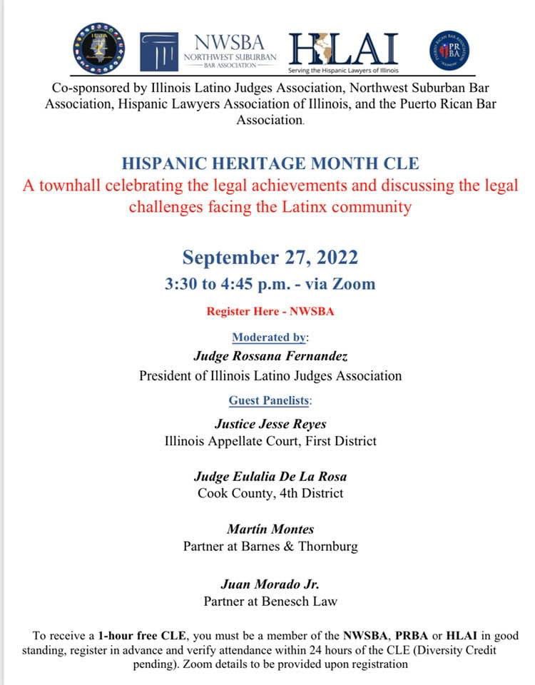 mmontes1970's tweet photo. Join us next Tuesday, September 27th for a great panel discussion on the success of Latinx lawyers and legal challenges the Latinx community faces! #HHM #HLAI @BTLawNews https://t.co/1LlAZA3feC