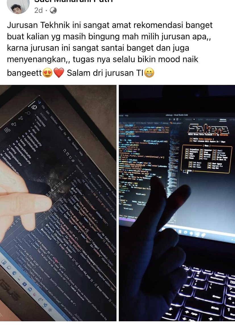kan udh dibilang, teknik adalah jurusan paling santuy, apalagi teknik informatika
