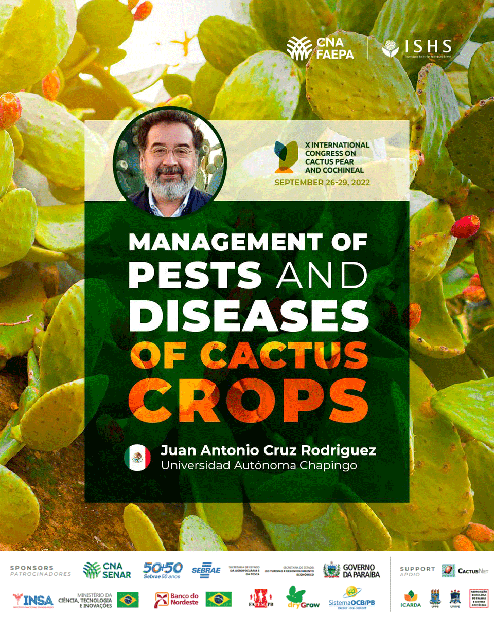 E para falar sobre o manejo de pragas e doenças do cultivo do cacto teremos Juan Antônio. Você não pode perder! Vem com a gente!