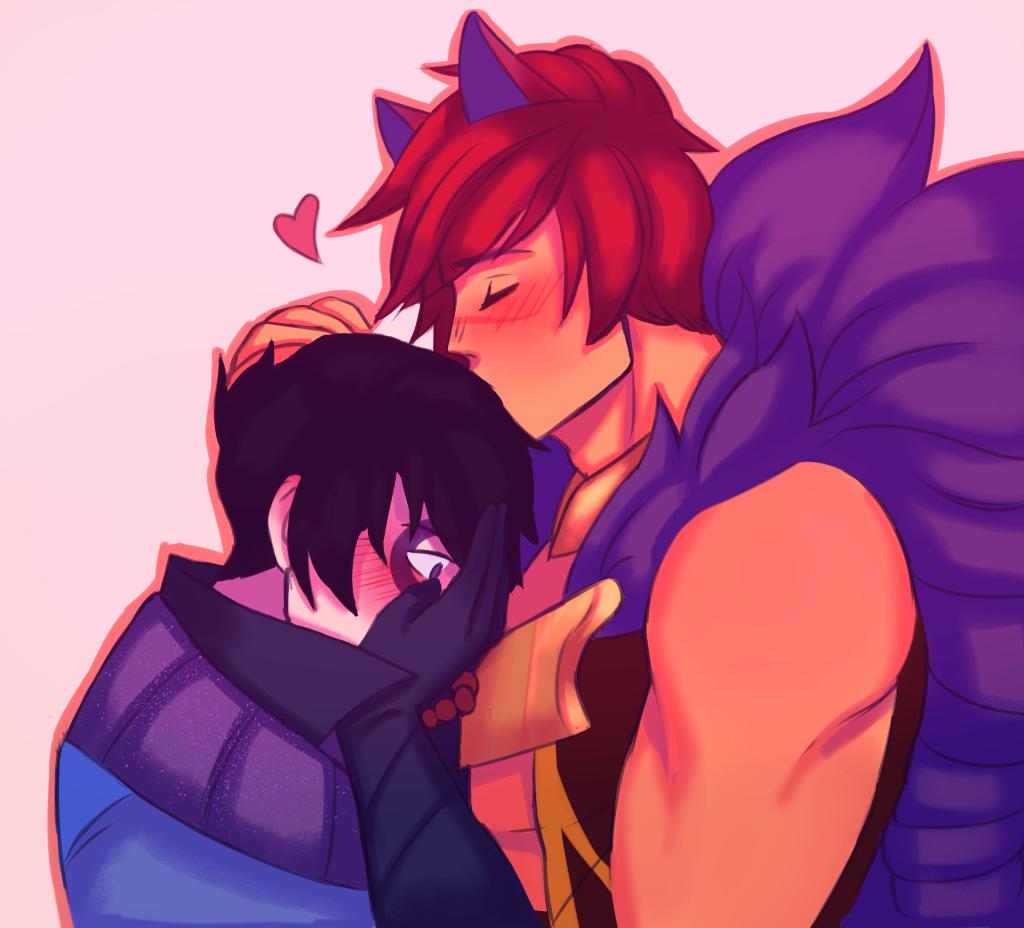 KimJonginTB's tweet photo. Mooncake and CatBoy

Eu amo tanto esses dois!! 

The most cute couple in the whole world.

 By: @yellowestmango 

#settphelios #Settphell #Sett #Aphelios https://t.co/HTStsiu77w