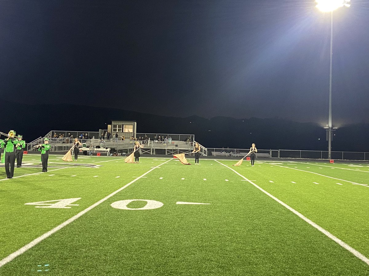 LanderGuard's tweet photo. The LVHS color guard at their first performance!@Fremont1_LVHS @LanderSchools https://t.co/u3NUNqWlmK