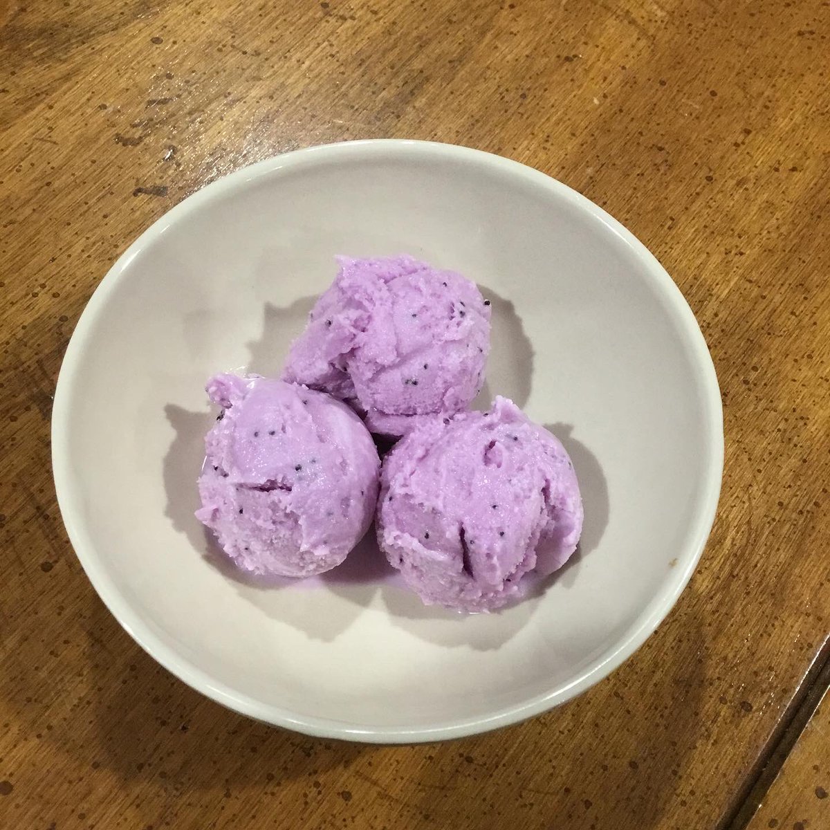 Dad went by #iverstinefarms and <a href="/sproutsfm/">Sprouts</a> to get me ingredients for a #pork and #purple plate! Fresh center cut pork chops, braised purple cabbage, and roasted purple potatoes, with a beautiful and yummy lavender poppy seed gelato for dessert!!! #glutenfree #celiac #TopChefJr