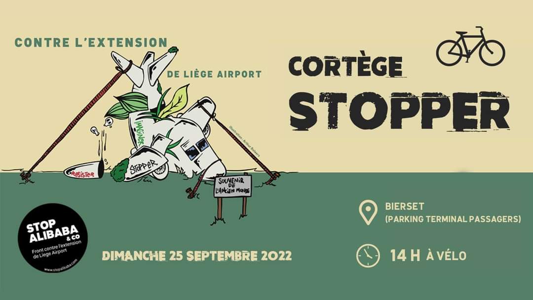 stopalibaba's tweet photo. Ça y est, la manifestation contre l'extension de Liège Airport c'est aujourd'hui ! Avec plus de 100 associations, rejoignez nous dès 14H dans un des 3 cortèges, ou à 16H aux Guillemins pour concerts et prises de paroles ! https://t.co/j5rvZAxeFi