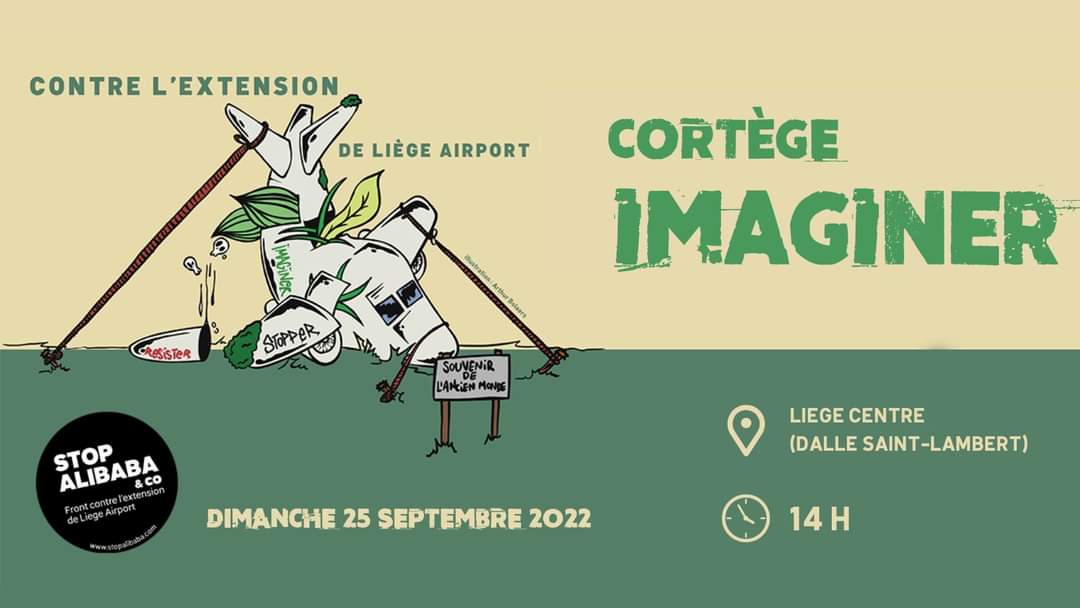 stopalibaba's tweet photo. Ça y est, la manifestation contre l'extension de Liège Airport c'est aujourd'hui ! Avec plus de 100 associations, rejoignez nous dès 14H dans un des 3 cortèges, ou à 16H aux Guillemins pour concerts et prises de paroles ! https://t.co/j5rvZAxeFi