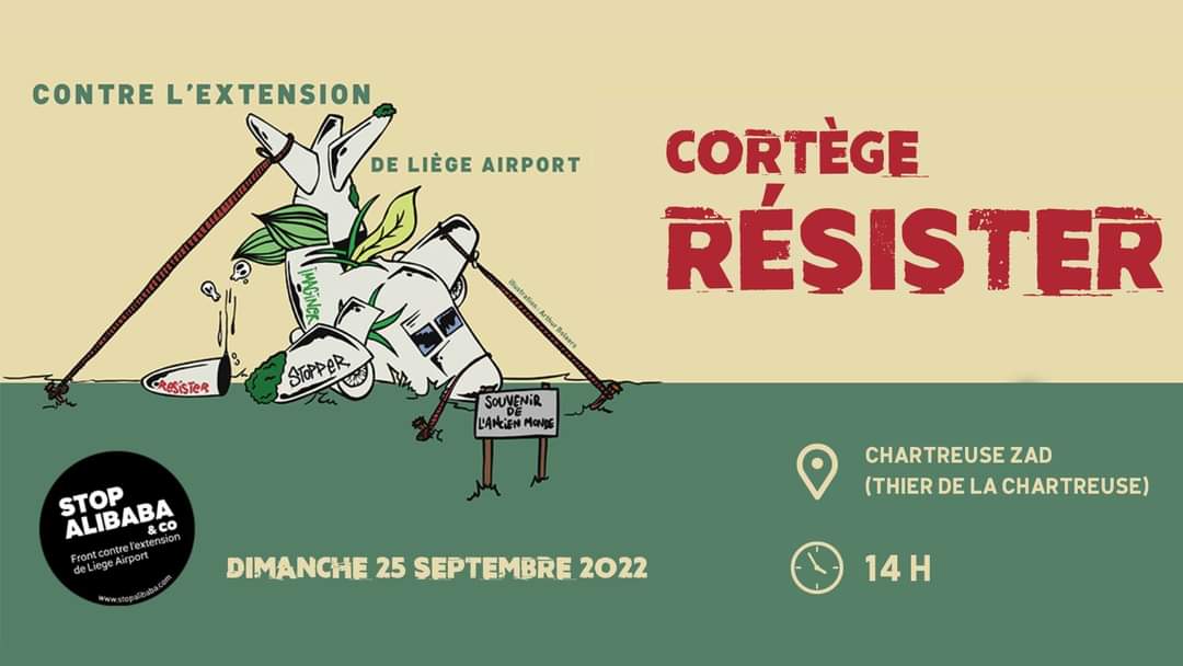 stopalibaba's tweet photo. Ça y est, la manifestation contre l'extension de Liège Airport c'est aujourd'hui ! Avec plus de 100 associations, rejoignez nous dès 14H dans un des 3 cortèges, ou à 16H aux Guillemins pour concerts et prises de paroles ! https://t.co/j5rvZAxeFi