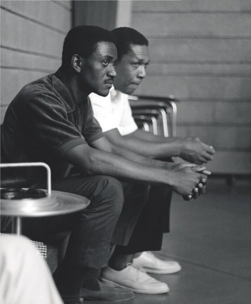 Pharoah Sanders on John Coltrane: "I loved being around him because I don’t talk that much, either. It was just good vibes between us both. We were just very quiet." A deafening quietude with these two.
