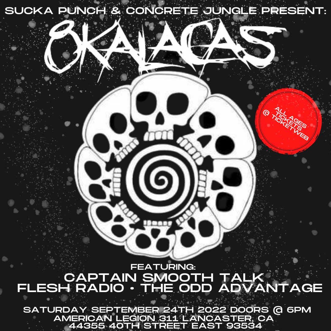 captsmoothtalk's tweet photo. TONIGHT IN LANCASTER 🔥 8 Kalacas comes to town, let’s party 😁

#skacore #punkrock #skapunk #reggae #ska @8kalacas https://t.co/hqANXfwGU6