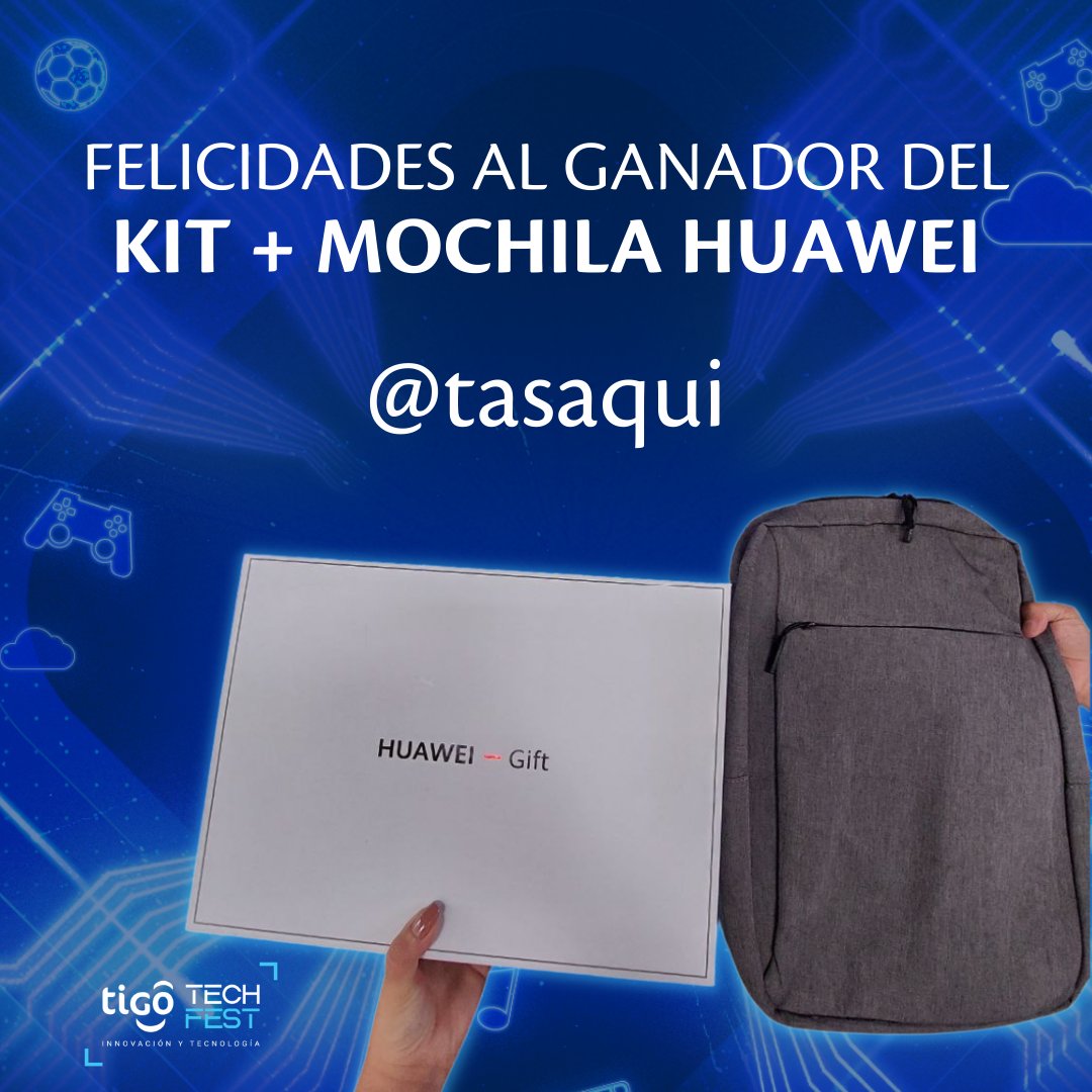TigoElSalvador's tweet photo. Felicidades a @tasaqui por ser la ganadora de la dinámica ¡Estamos muy felices de que disfrutaras del #TigoTechFest! https://t.co/3qTTjAkJj0