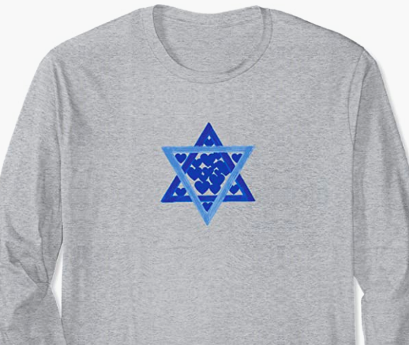 Get this long sleeve T in time for Rosh Hashanah - but don't wear it to temple! Free Prime shipping at our Amazon store

amazon.com/dp/B0B97ZG3ZX?…

#BuyIntoArt #FallForArt #Jewish #JewishGifts #Yiddish #YiddishGifts #HighHolidays #LshanaTova #JewishLove #judaica #JewishStar