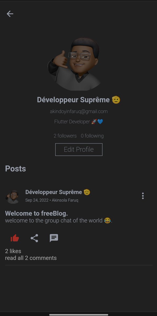 AkindoyinFaruq's tweet image. Check out my new project with Flutter Web and Firebase.

free-blog-nu.vercel.app

create an account, write and post anything you want, comment on post, edit your profile etc. Just find bugs.

GitHub repo github.com/Akinsola1/free….