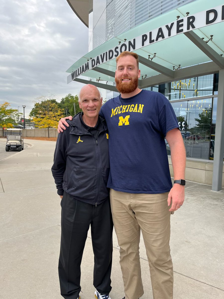 PhilMartelli's tweet photo. An absolute pleasure to get a visit today from Anthony- one of nicest young people I have had to honor to work with - future mother in law was a twirler at Michigan !!! https://t.co/dYq0qQ7rjR