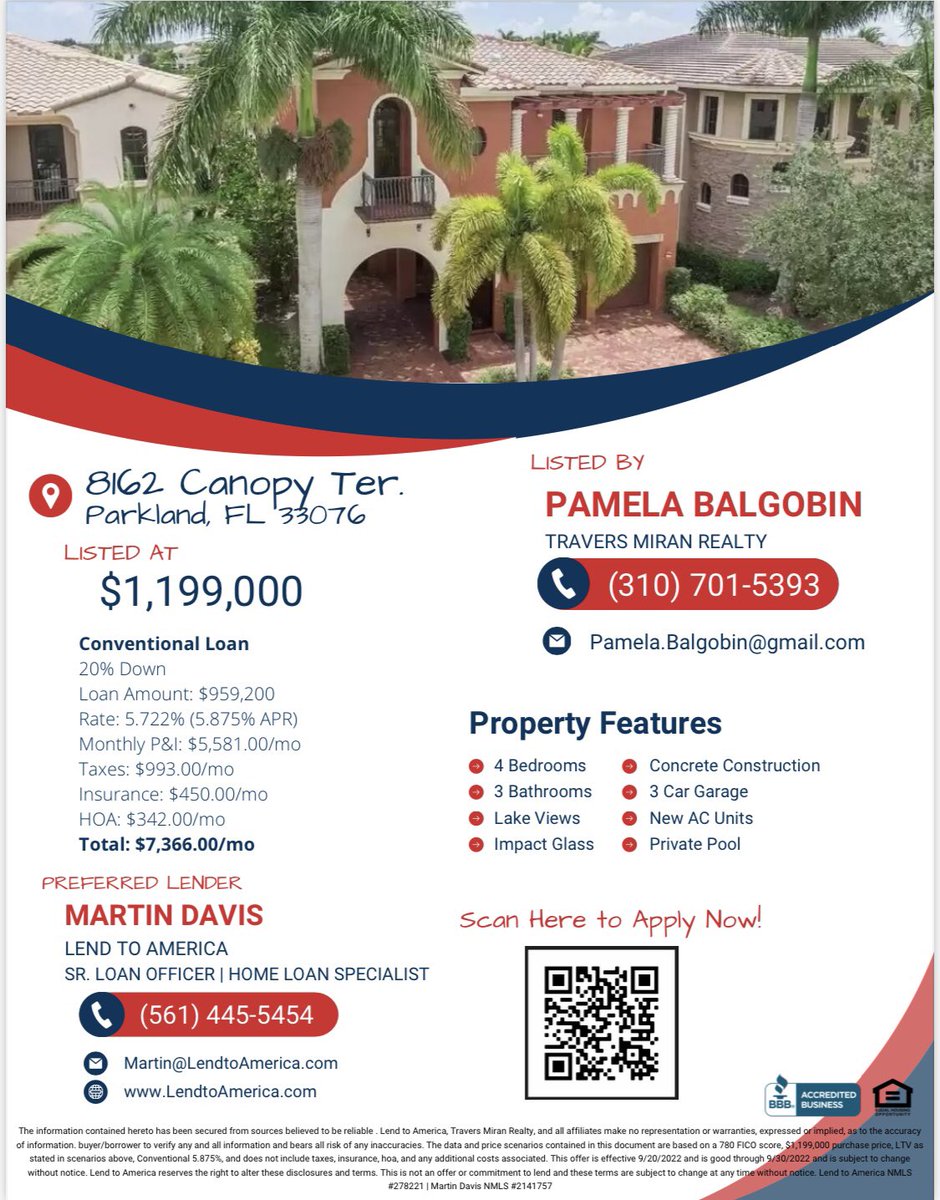 martinsdavis's tweet photo. #openhousesunday 9/25 11am-4pm Parkland Golf &amp; Country Club $1,199,000. 4Bd 3Ba Concrete Construction #hurricaneian safe! Pamela Balgobin Travers Miran Realty (310) 701-5393 Pamela.balgobin@gmail.com 8162 Canopy Ter #Parkland FL 33076 
#floridaproperties #realtors #hurricane https://t.co/HjspYyAWpI