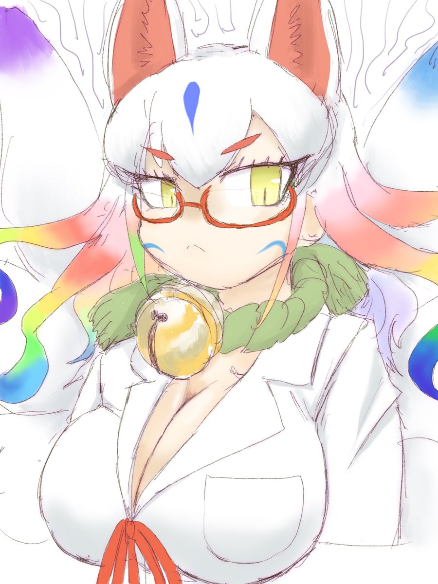 キュウビキツネ 」|ミ🍜田(みた)のイラスト