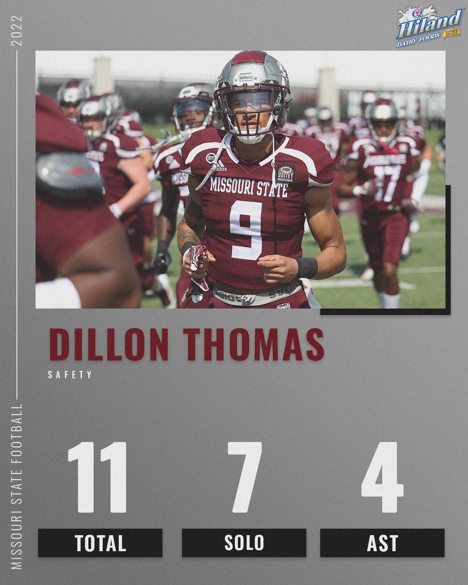 MoStateFootball's tweet photo. Dillon Thomas was the game's leader with 11 total tackles and 7 solo tackles!
#WakeTheBears https://t.co/teFTOt9pfJ