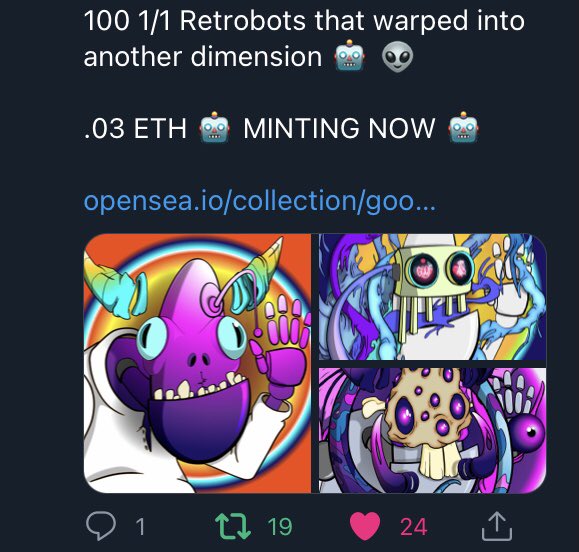 Hunger_Hunterz's tweet photo. Goooooof Morning!!!
@gooftroop2025 stole my pfp
in Twitter space again! 🤣
Thank you goof for
your continued supports🙏
He is an awesome #NFT artist!
Grab your #Retrobots !
Check @gooftroop2025 out🔥
#NFTs #NFTCommunity https://t.co/TQFAE7nKMg
