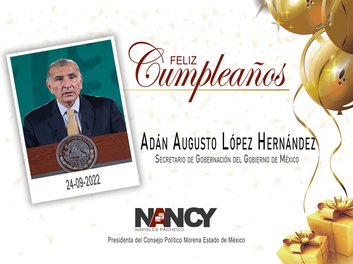 Felicidades Sr. Secretario <a href="/adan_augusto/">Adán Augusto López H</a> #NNPcontigo