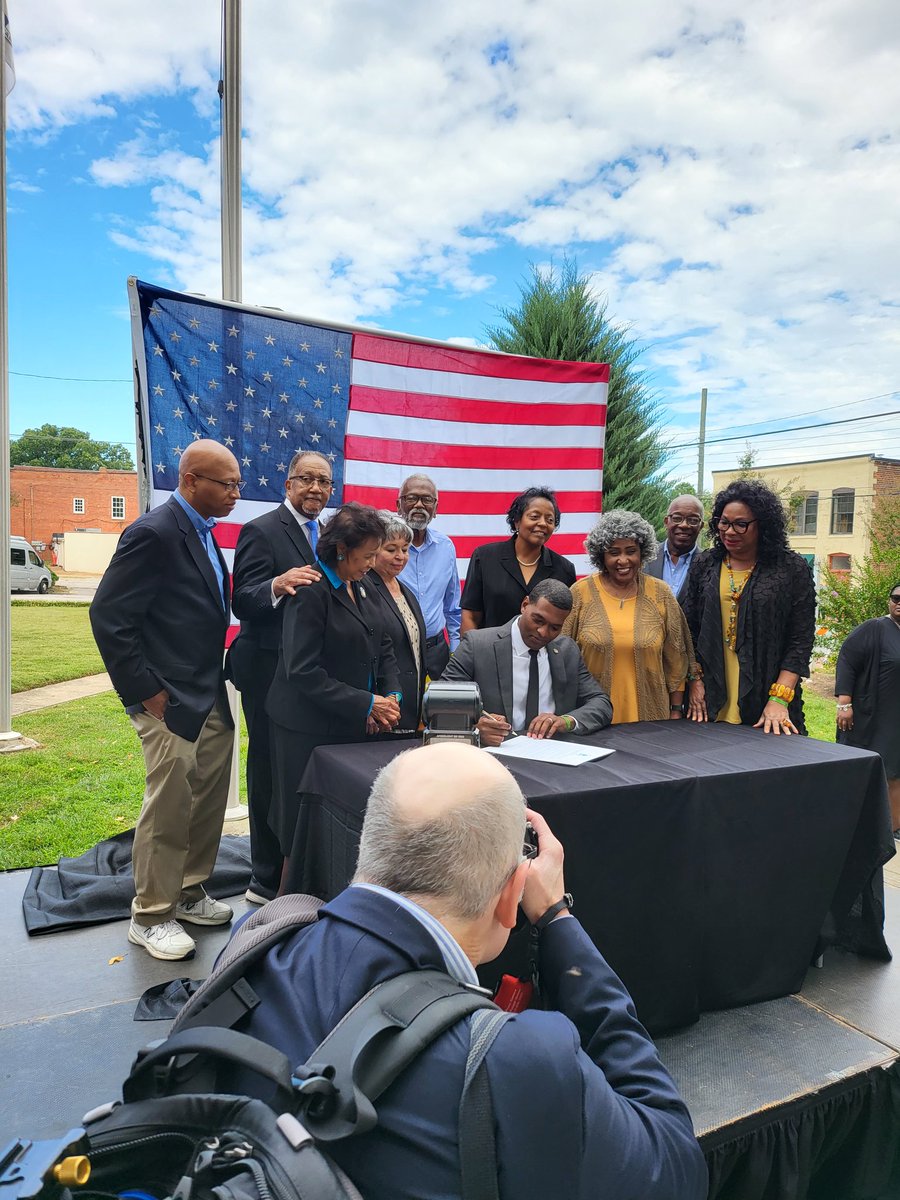 EPA Administrator Michael Regan announcing the establishment of a new EPA Program Office of Environmental Justice and External Civil Rights Compliance in historic Warren County, NC. He signed this new program office into existence today at this historic gathering.
