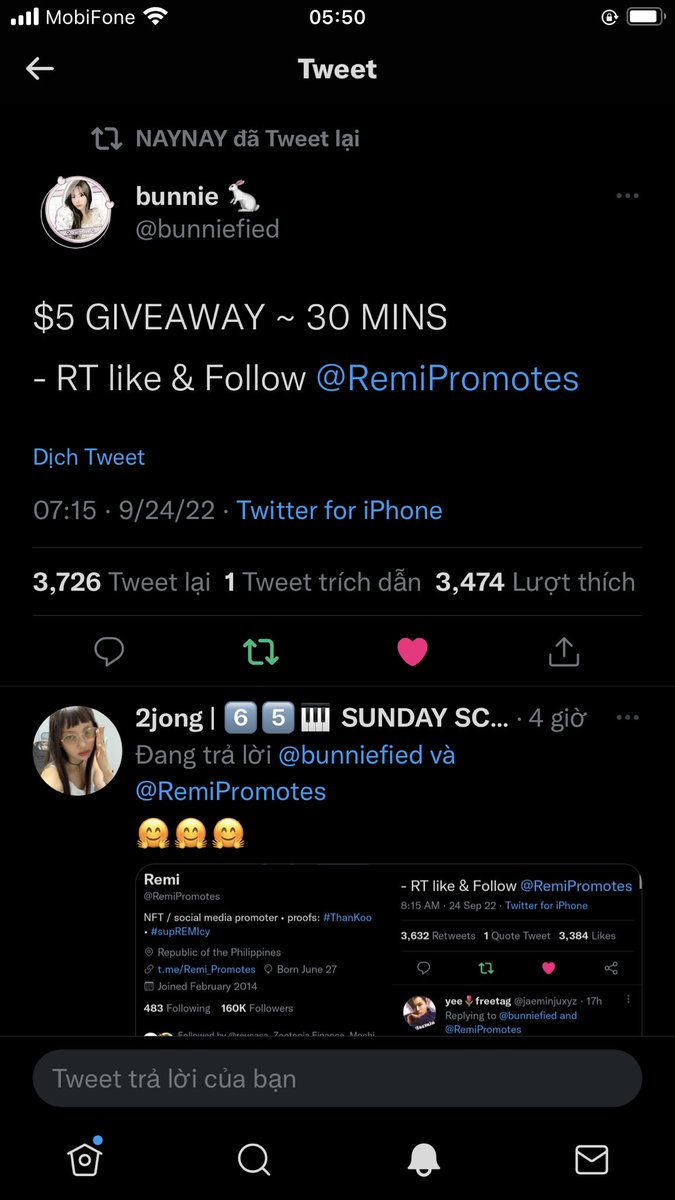 thaomitran's tweet photo. @bunniefied @nay_nayyyyyyyy @RemiPromotes Just following https://t.co/D7rMP8hd2G