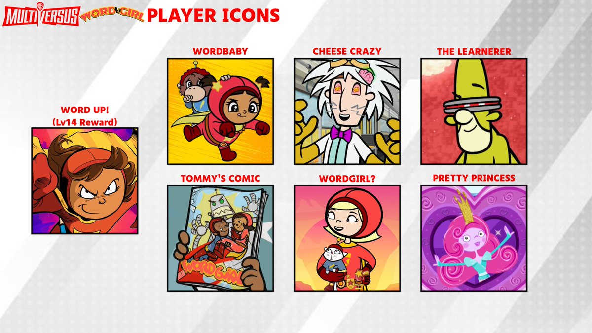 WordGirl4MVS's tweet photo. WordGirl related Player Icons for #MultiVersus! Definitely the easiest things to incorporate that are from WordGirl would be the Player Icons. There's over 200 episodes in the show after all!
#WordGirl #WordGirl4MVS #4MVS https://t.co/G9oVe46vuc