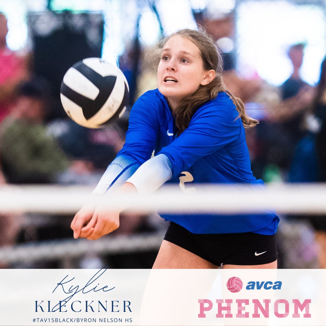TAVVolleyball's tweet photo. Congrats to #TAV15Black athlete Kylie Kleckner (Byron Nelson HS) for being named to the AVCA Phenom List! #GoTAV https://t.co/G97uF4XMlq